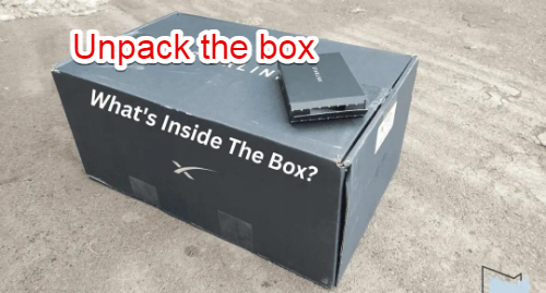 unpack the box of starlink kit